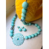 Sautoir PENSEES Turquoise - Francine BRAMLI Paris collier
