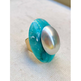 BAGUE RÉSINE Réglable - Francine BRAMLI Paris