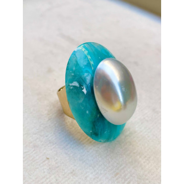BAGUE RÉSINE Réglable - Francine BRAMLI Paris