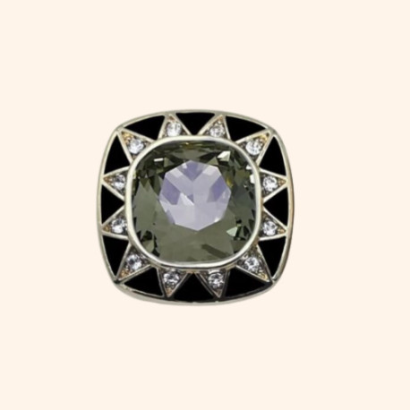 Bijoux de Bouton REINE LOUISE Charbon - LA LOGE DE SUZON