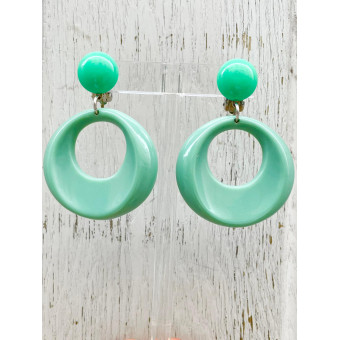 EVIAN Vert lichen - Francine BRAMLI Paris boucles d'oreilles