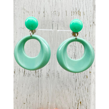 EVIAN Vert lichen - Francine BRAMLI Paris boucles d'oreilles