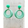 EVIAN Vert lichen - Francine BRAMLI Paris boucles d'oreilles