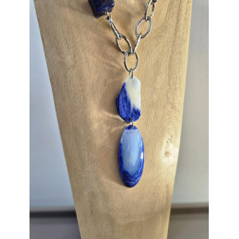 Collier DINO bleu - Francine BRAMLI Paris