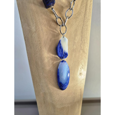 Collier DINO bleu - Francine BRAMLI Paris