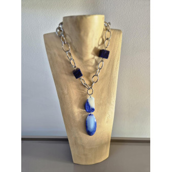 Collier DINO bleu - Francine BRAMLI Paris