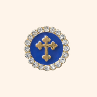 Bijoux de Bouton CROIX Talisman Cappuccino - LA LOGE DE SUZON