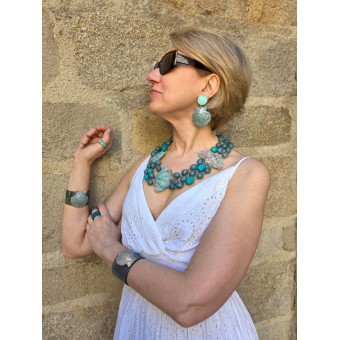 Collier OCÉAN turquoise vert - Francine BRAMLI Paris