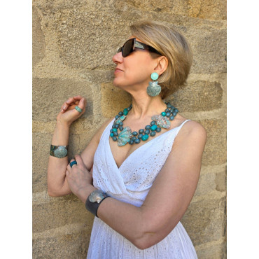 Collier OCÉAN turquoise vert - Francine BRAMLI Paris