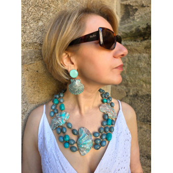 Collier OCÉAN turquoise vert - Francine BRAMLI Paris