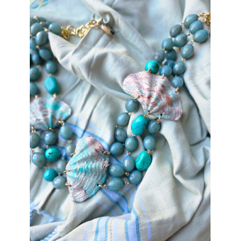 Collier OCÉAN turquoise vert - Francine BRAMLI Paris