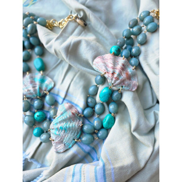 Collier OCÉAN turquoise vert - Francine BRAMLI Paris