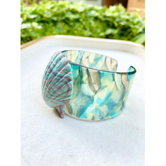 MANCHETTE turquoise COQUILLE - Francine BRAMLI Paris