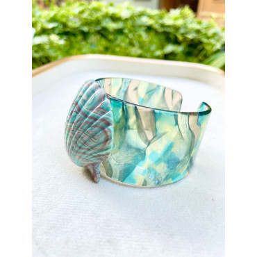 MANCHETTE turquoise COQUILLE - Francine BRAMLI Paris