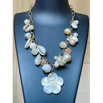 Collier Coquillages & Perles nacrées - Francine BRAMLI Paris