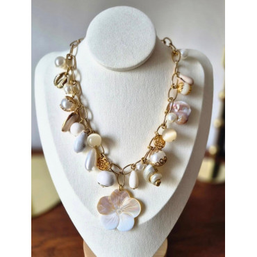Collier Coquillages & Perles nacrées - Francine BRAMLI Paris