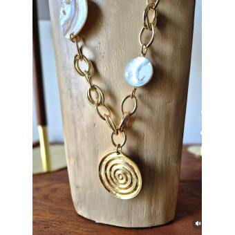 Sautoir COQUILLAGES & Perles nacrées - Francine BRAMLI Paris Collier
