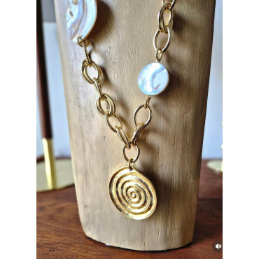 Sautoir COQUILLAGES & Perles nacrées - Francine BRAMLI Paris Collier