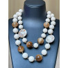 Collier COQUILLAGES 2 rangs perles - Francine BRAMLI Paris