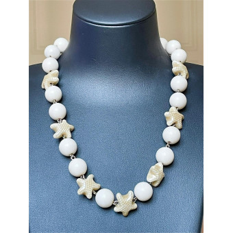 Collier ETOILES ivoire - Francine BRAMLI Paris