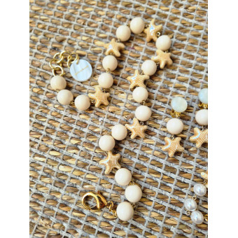 Collier ETOILES ivoire - Francine BRAMLI Paris