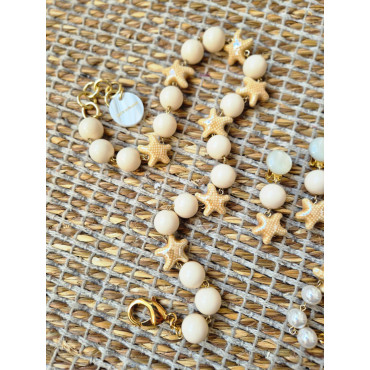 Collier ETOILES ivoire - Francine BRAMLI Paris