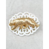 Broche FÉLIN doré blanc - Francine BRAMLI Paris