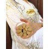 BAGUE Fleur beige marron - Francine BRAMLI Paris