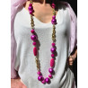Sautoir ALMAN Fuchsia - Francine BRAMLI Paris collier