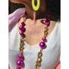 Sautoir ALMAN Fuchsia - Francine BRAMLI Paris collier