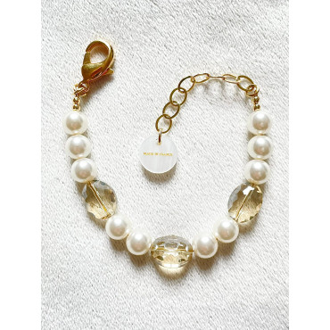 Bracelet SWANN Perles & cristal - Francine BRAMLI Paris
