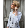 Sautoir FLOR Blanc Argent Gris - Francine BRAMLI Paris Collier