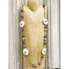 Sautoir FLOR Blanc Argent Gris - Francine BRAMLI Paris Collier