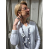 Sautoir FLOR Blanc Gris - Francine BRAMLI Paris Collier