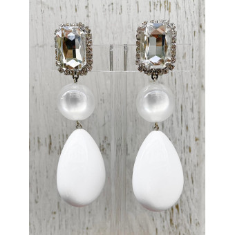 CUBA Longue Cabochon Cristal - Francine BRAMLI Paris