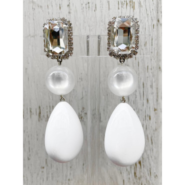 CUBA Longue Cabochon Cristal - Francine BRAMLI Paris