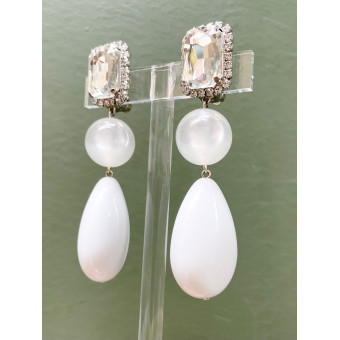 CUBA Longue Cabochon Cristal - Francine BRAMLI Paris