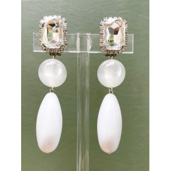 CUBA Longue Cabochon Cristal - Francine BRAMLI Paris