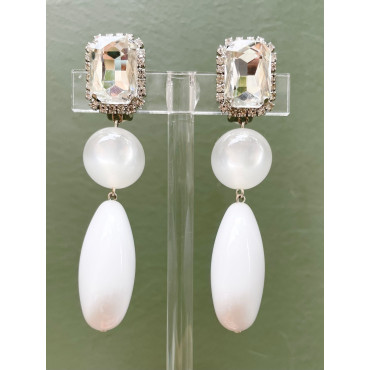 CUBA Longue Cabochon Cristal - Francine BRAMLI Paris