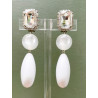 CUBA Longue Cabochon Cristal - Francine BRAMLI Paris