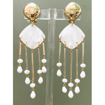 FLORETTE blanc & cristal - Francine BRAMLI Paris