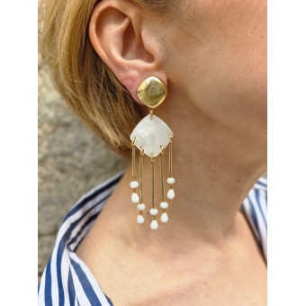 FLORETTE blanc & cristal - Francine BRAMLI Paris