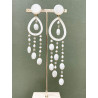 FLORETTE Asymétrique blanc& cristal - Francine BRAMLI Paris