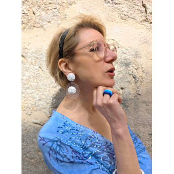 Girafe FLOWERS Blanc & transparent - Francine BRAMLI Paris