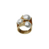 Bague KATE Dorée, Perles nacrées - Francine BRAMLI Paris