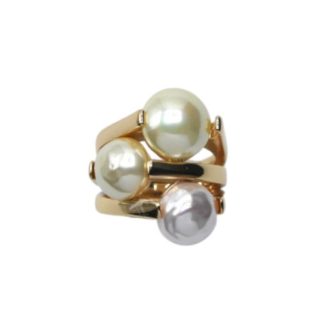 Bague TIANA dorée, Perles nacrées - Francine BRAMLI Paris