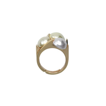 Bague TIANA dorée, Perles nacrées - Francine BRAMLI Paris