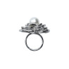 Bague ELEONORA rhodiée, Perle nacrée - Francine BRAMLI Paris