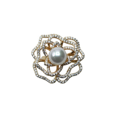 Bague ELEONORA dorée, Perle nacrée - Francine BRAMLI Paris