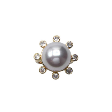 Bague SALOME dorée, Perle nacrée - Francine BRAMLI Paris